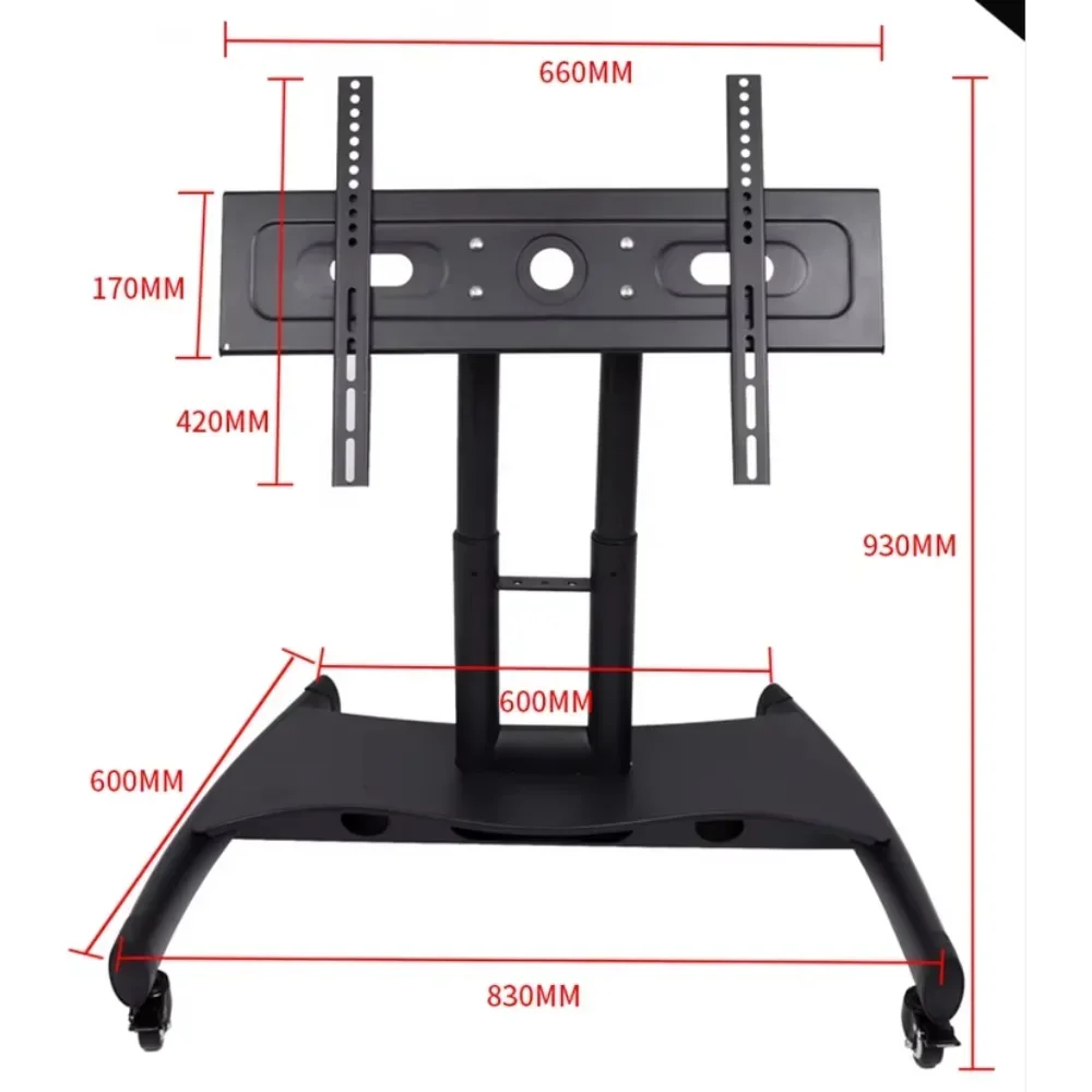 Best price black load capacity 50kg mobile 32 TV cart motorised tv ceiling mount with remote control