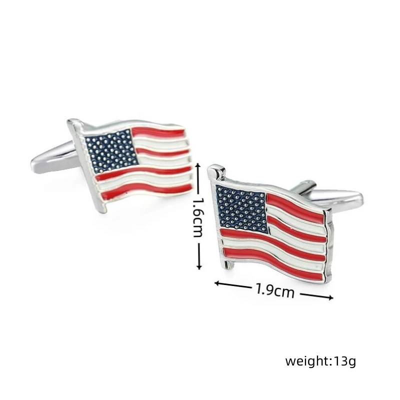 High quality men\'s French shirt cufflinks USA flag design cuffs button suit accessories jewelry gifts