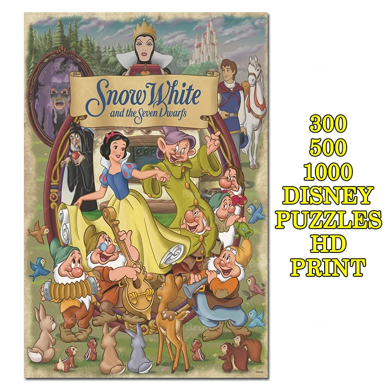 

Disney Movie Vintage Snow White and the Seven Dwarfs Still 300 500 1000PCS Puzzle Paper Jigsaw For Kids Teens Like Friend Gift