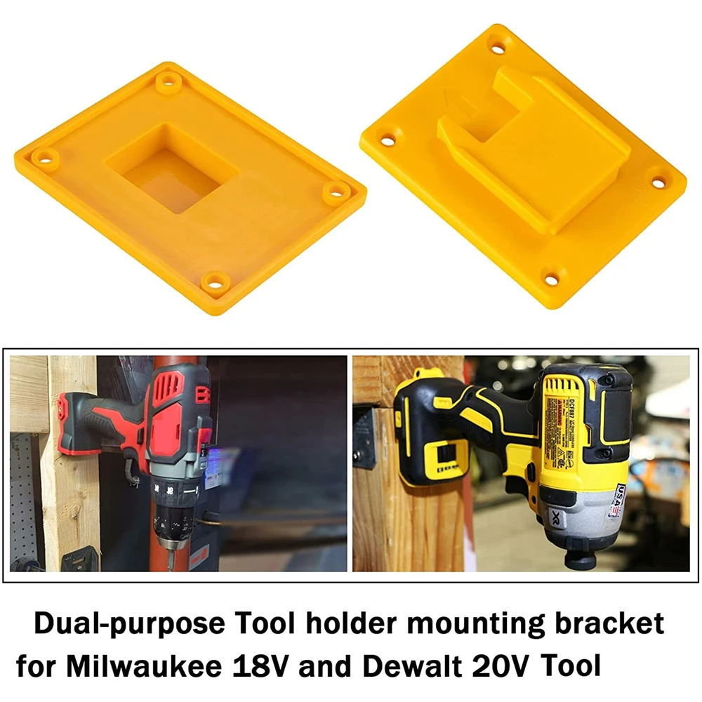 Imagem -05 - Ferramentas Elétricas Suportes de Montagem da Bateria para Dewalt 18v 20v Ferramenta Elétrica Broca e Bateria Capa Doca Rack Armazenamento Amarelo Preto 5packs de