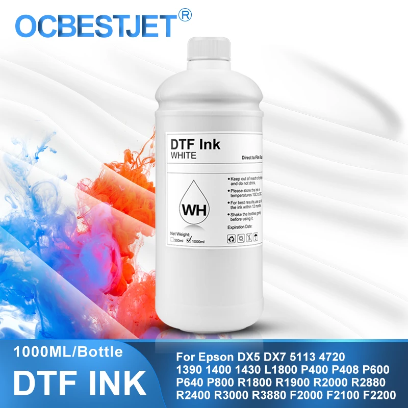 OCB DTF Ink 1000ML Direct to Transfer Film Ink For Epson Printhead i3200 XP600 TX800 L1800 1390 L805 All DTF Ink Printer Regular