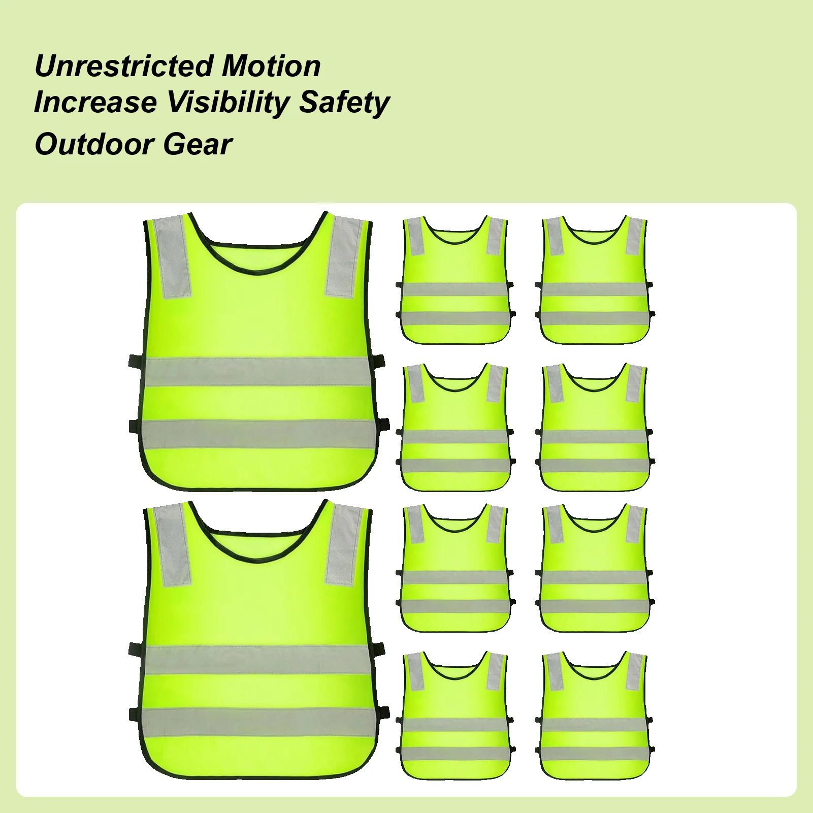 

Safety Vest For Kids 10 Pieces Traffic Jacket High Visibility Clothes For Traffic Walking Running Cycling Skiing Camping