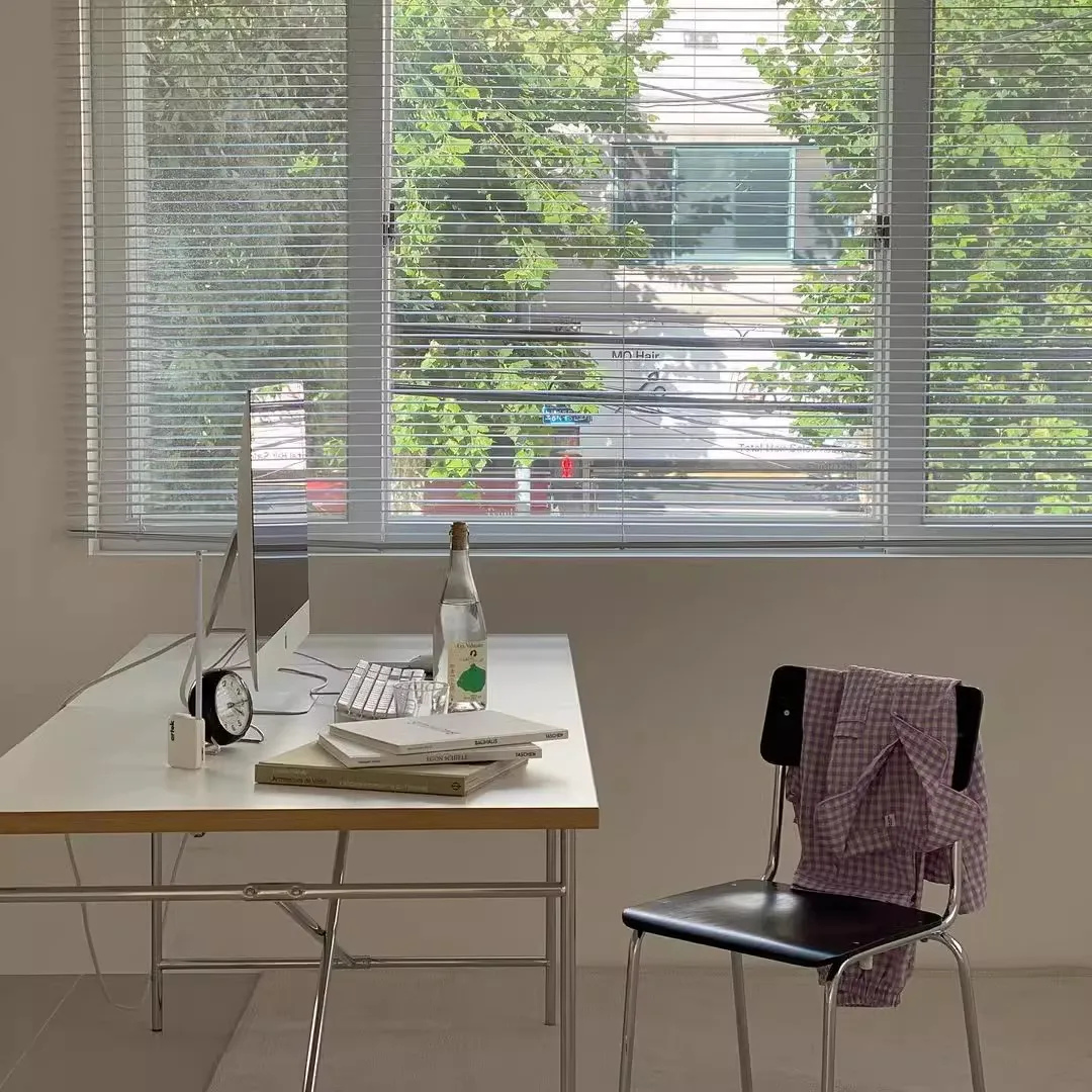 Computer desk with ancient Chinese style home bookshelf, Bauhaus table, popular online INS rectangular dining table, studio offi