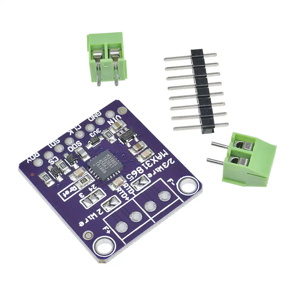 

MAX31865 PT100 PT1000 RTD-to-Digital Converter Temperature Sensor Module Kit High Precision Thermocouple Sensor Amplifier Module