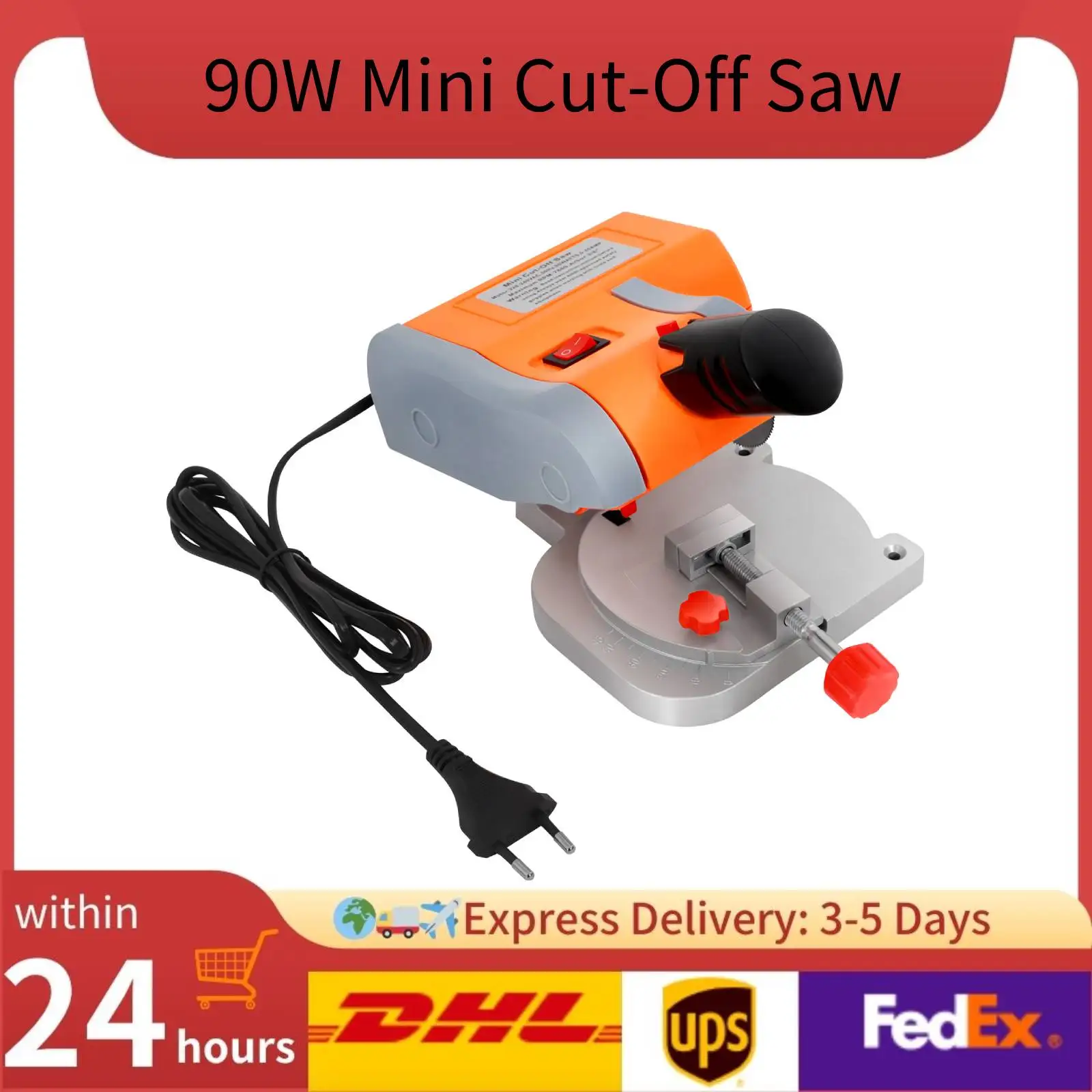 

90W Mini Cut-Off Saw 7800RPM High Speed, 45° Angle Adjustable, Cuts Wood/Plastic/Metal, w/Safety Guard & Clamp, 220V for DIY