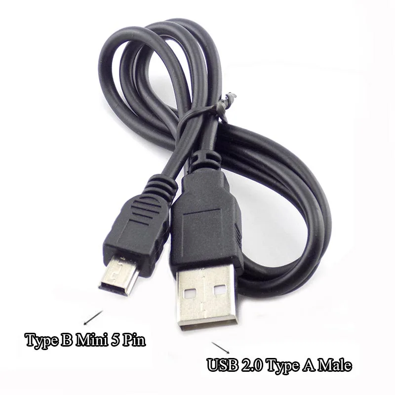 

USB 2.0 Type A Male to Mini 5-Pin Type B Data Charge Connector Cable 480Mbp Sync Power charging extension Cable Splitter L19