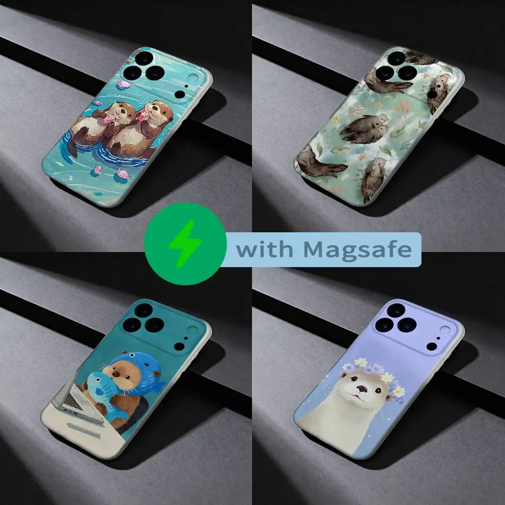 

Sea Otter Animals Phone Case For iPhone 17,16,15,14,13,12,X,XS,Pro,Max,Plus,E,Air,Mini with Magsafe Magnetic Liquid TPU