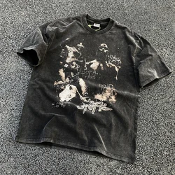 メンズフロッグドリフトツアージャージーTシャツ、グラフィックウェア、綿100% 、ファッション、限定版キャラクター、ルーズTシャツ、ヴィンテージ