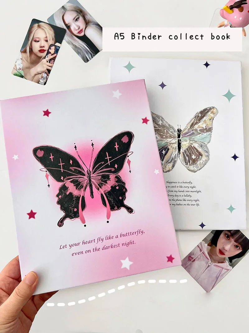 SKYSONIC New A5 Binder Collect Book 3D Photo Album Agenda Kawaii Cover Postcards Ring Organizer DIY Refills Suppliers