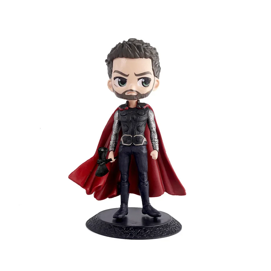 15cm Miniso Anime Cartoon Marvel Avengers Spider-Man Iron Man Captain America Thor Car Action Figure Model Children Toys Dolls