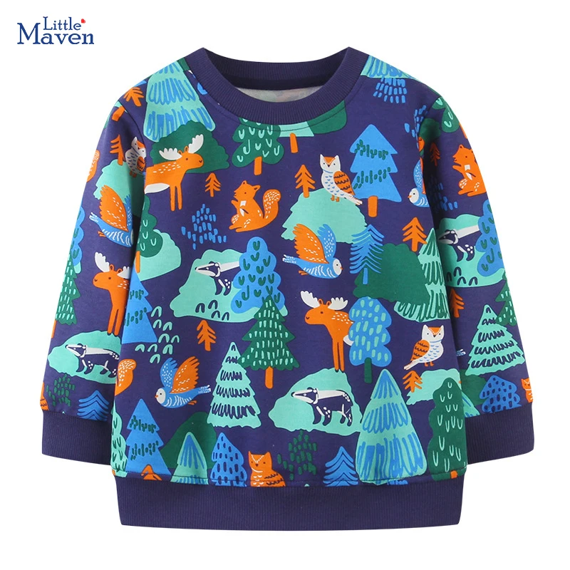Little Maven Herbst Kleinkinder Jungen Sweatshirts Herbst Baby Jungen Eichhörnchen Tops Kostüme Frühling Kinder Kleidung Kinder Kleidung