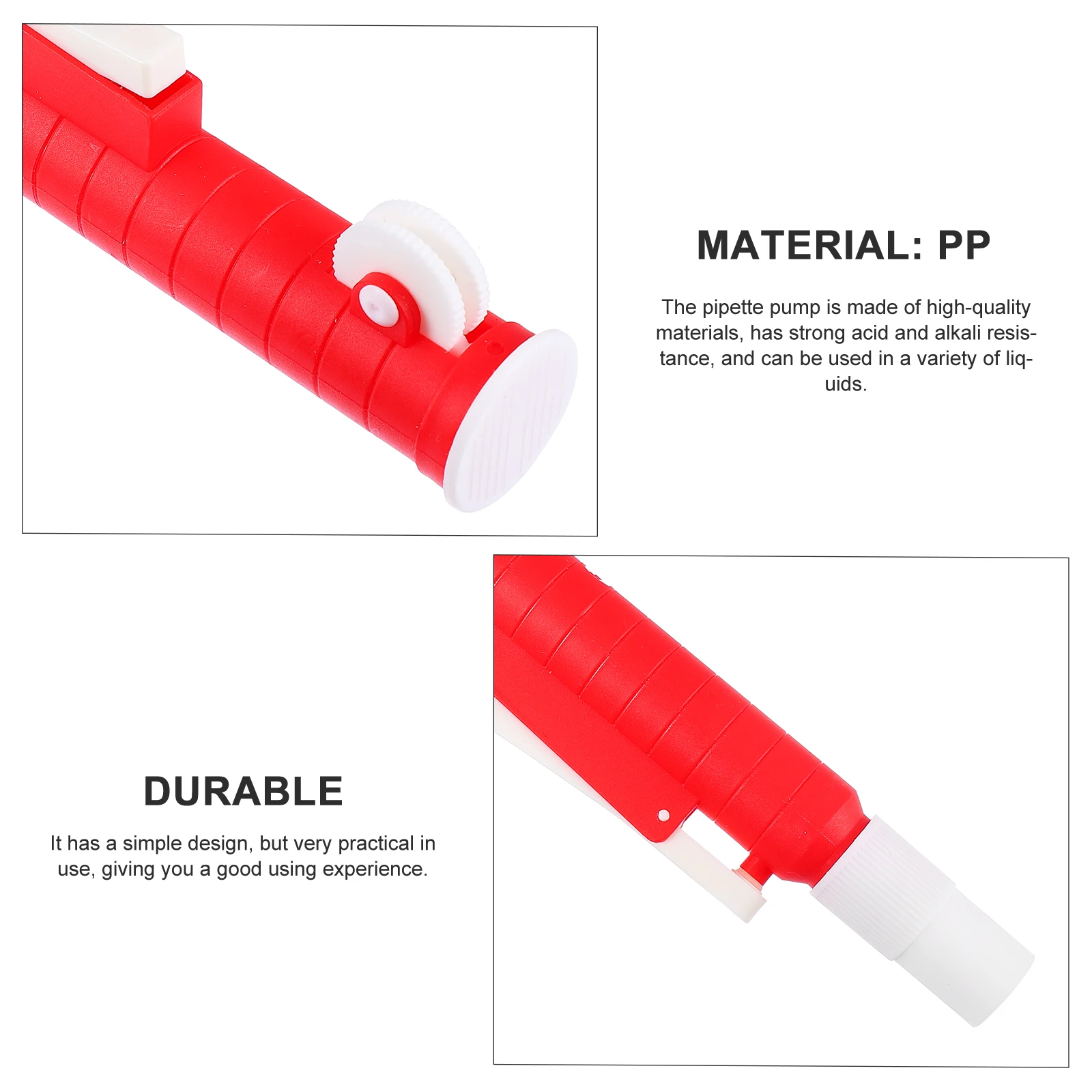

Pipettes Dropper Liquid Extractor Manual Labs Pump Red Silicon PP Tool Precision Dispensing High Accuracy Practical