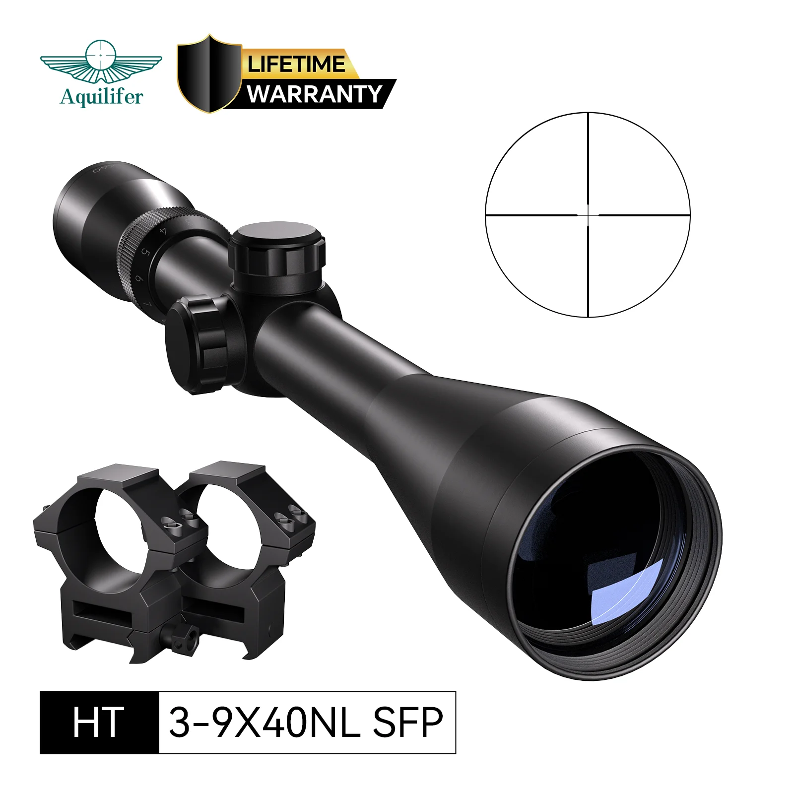 Aquilifer 3-9X40 Jachtkijker Ed Glas voor Jagen & Beginners met Gratis Kijkerbeugels Levenslange Garantie