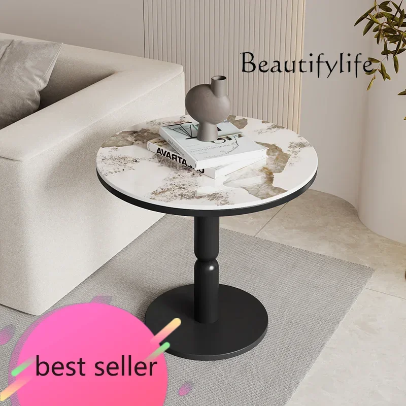 NEW  Marble Centerpiece Coffee Table Black Designer Round Modern Coffe Decoración Hogar