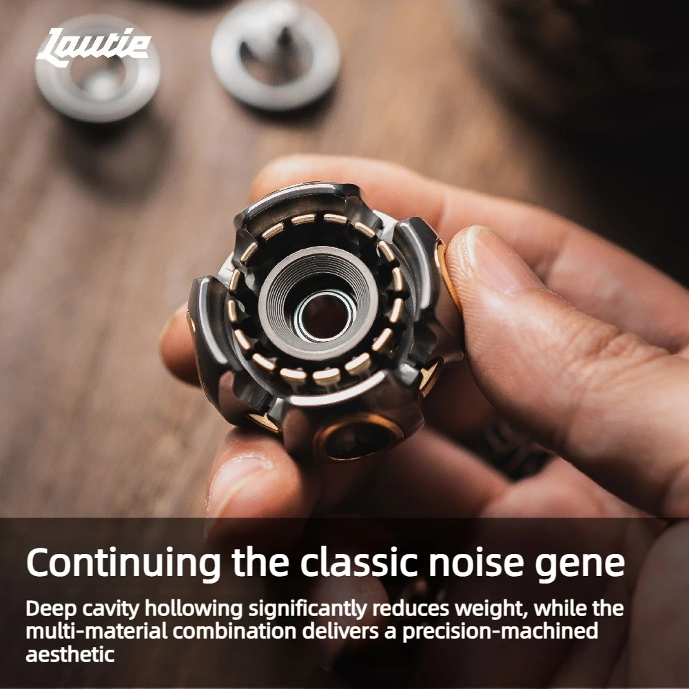 Lautie NOIZ Noise O Interlocking Mechanical Metal Mecha Fingertip Gyroscope Desktop Stress Relief Toy