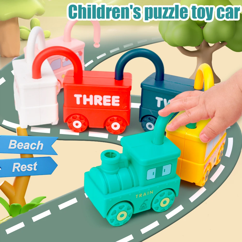 

Children's Early Education Educational Toy Car Baby Key Unlocking Car 0-3 Years Old Baby Fine Motor Training Teaching Aid