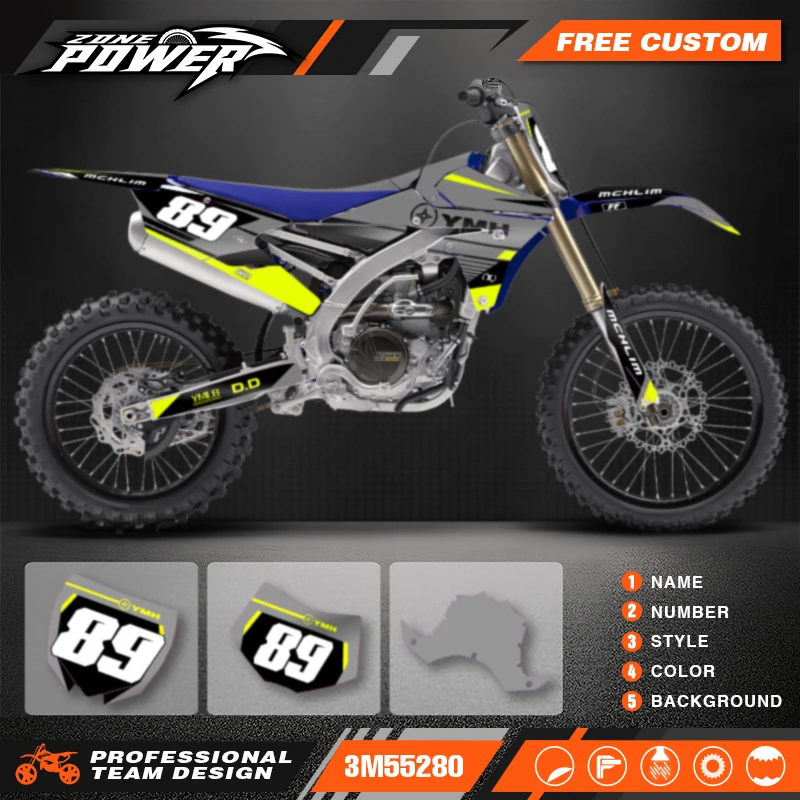 Powerzone для YAMAHA 2014-2018 YZF250 2015-2019YZF250X WRF250 2014-17 YZF450 пользовательские фоны графические наклейки наборы наклеек 66