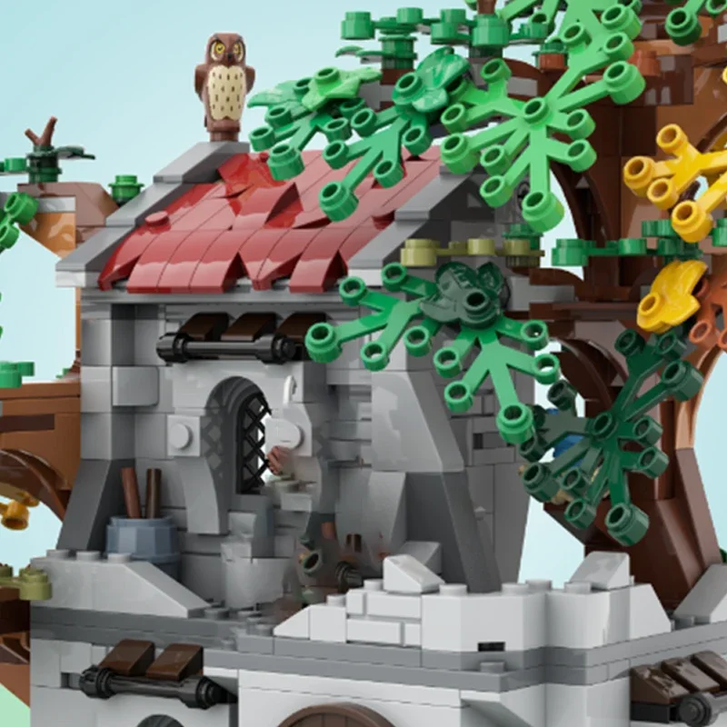 Bloques de construcción de vista de calle Medieval, modelo Moc, bloques modulares de tecnología de The Secret Inn, juguetes de Navidad, ensamblaje de juegos DIY