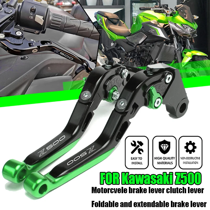 لكاواساكي Z500 Z 500 2024 2025 دراجة نارية الملحقات CNC الفرامل رافعة مخلب رافعة مجموعة قابل للتعديل للطي مقبض الحرس العتلات #1