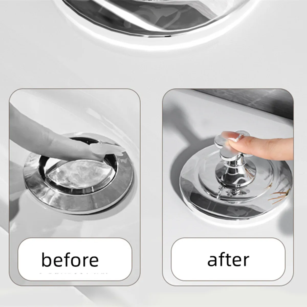 1 electroplated silver flower-shaped toilet press, accessible luxury water tank button flush switch assistant to protect manicure, toilet lid drawer cabinet door handle