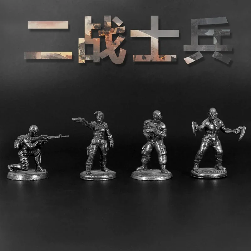 World War II Soldier Model Action Figures Board Game Piece Ornament Accessories Toys Children Gifts Miniature Craft Model Decor