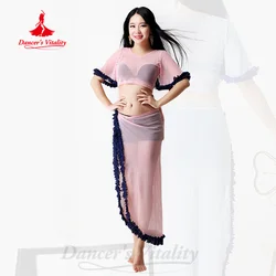 Belly Dancer Practice Clothes Women's Loose and Comfortable Mesh Suit Adult Female Oriental Dance Professional Training Clothing
