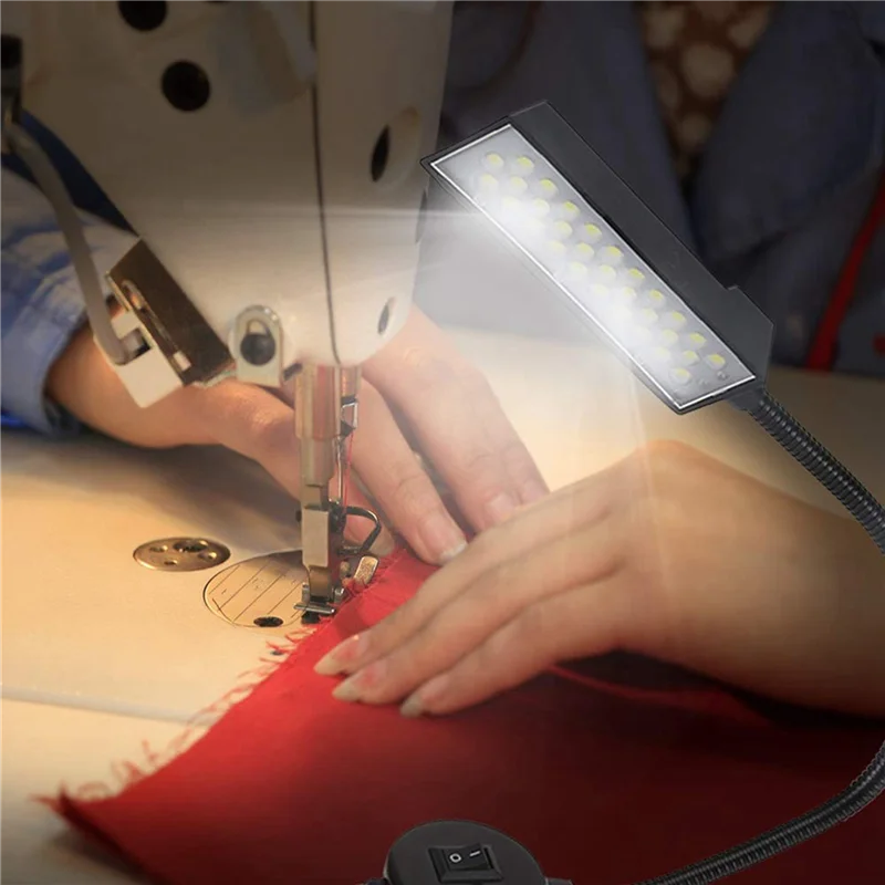 A71P 2X 30 LED Sewing Machine Light Sewing Lighting For Workbench Lathe Drill Press Flexible Gooseneck Arm Work Lamp US Plug