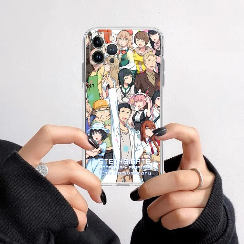 Anime Steins Gate Phone Case For IPhone 15 8 7 6 6S Plus X SE 2020 XR XS 14 11 12 13 Mini Pro Max Mobile Case