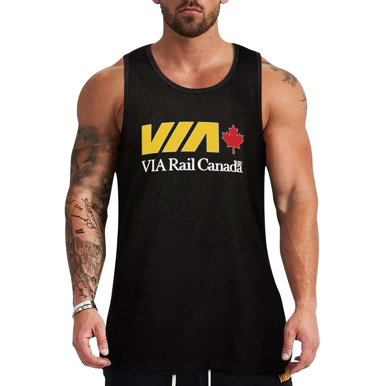 Marvellous Via Rail Tank Top Sweat Wicking Tank Top Gym Workout Quick Dry Shirt