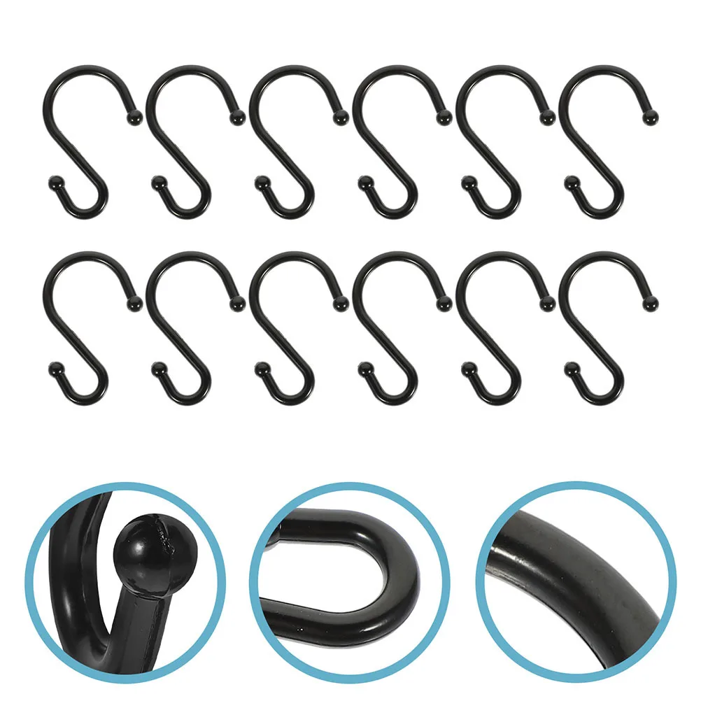 

24Pcs Zinc Alloy Shower Curtain Hooks Smooth Surface Easy Install Elegant Modern Bathroom Decor S Shaped Hooks