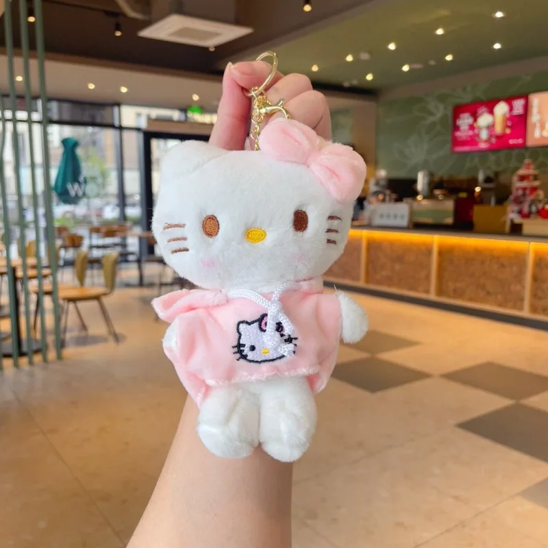 Breloczki pluszowe Hello Kitty Melody Cinnamoroll Kuromi Purin, kawaii breloczki, zawieszki do torebek, akcesoria.