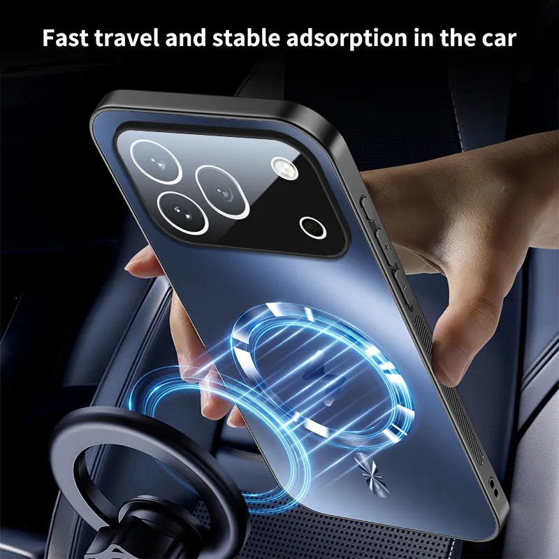 Simple Magnetic Wireless Charging Case For Honor 600 Pro Honor 600 For Magsafe Shockproof AG Matte Glass Lens Film Protect Cover view 5