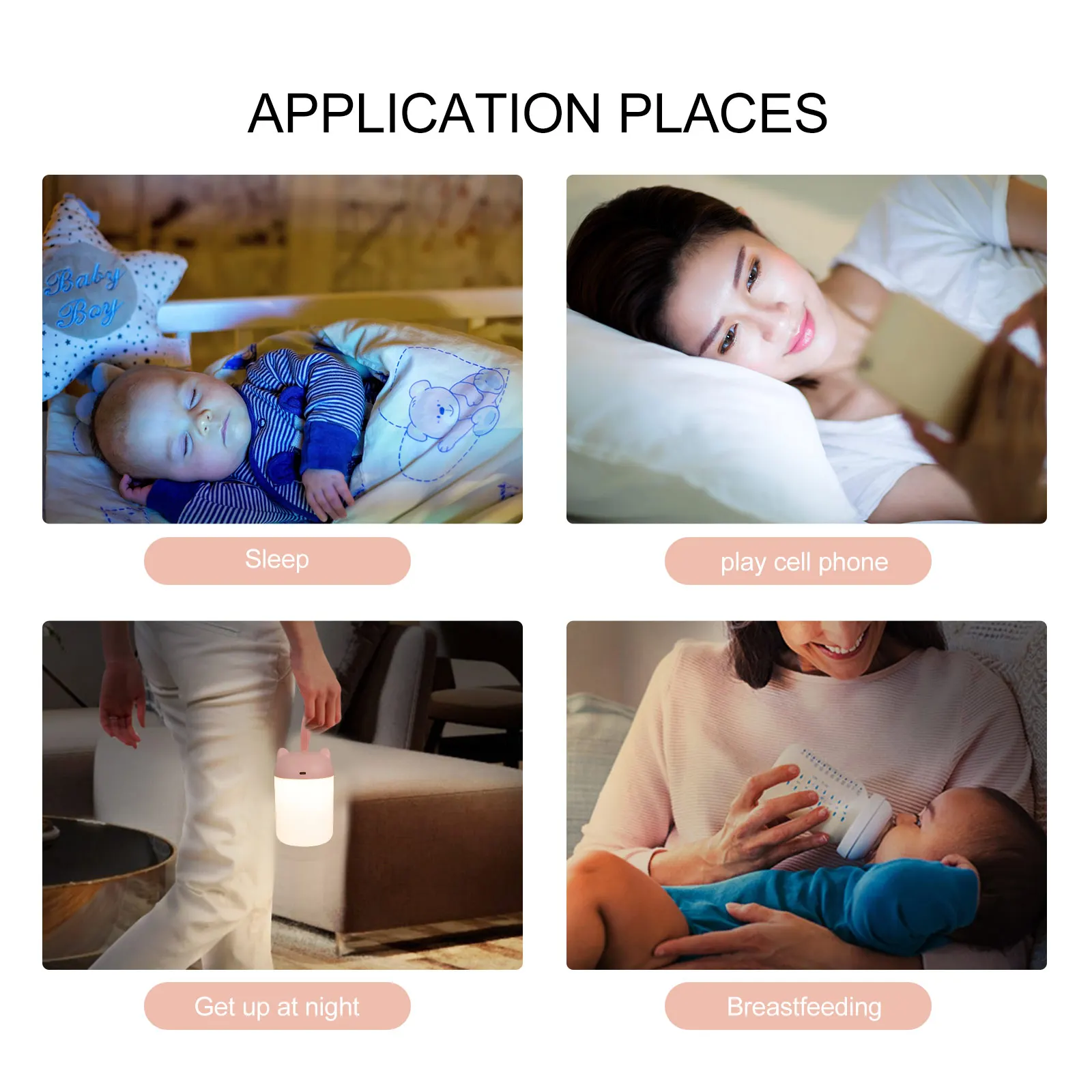 LED Light Rechargeable Night Light Adorable Night Light Warm Light Baby Lantern