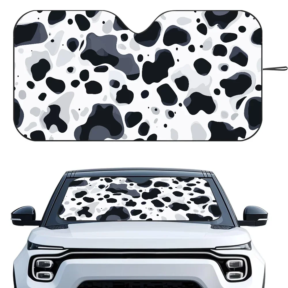 

Коровья узор с принтом автомобиля SunSha, теплоизоляционная алюминиевая пленка, лобовое стекло, солнцезащитные козырьки, блоки УФ-лучей, автомобильный солнцезащитный козырек, защита