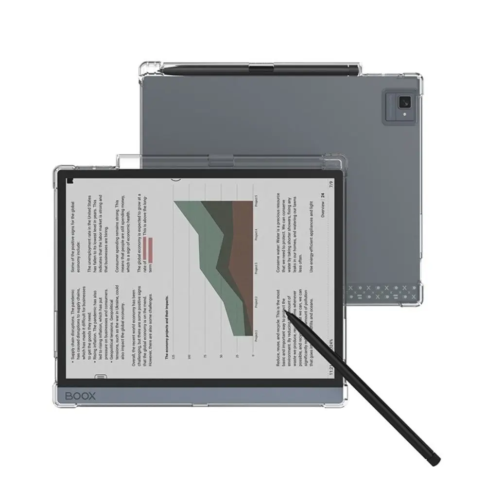 Transparent E Ink Tablet Case Airbag with Pen Holder e-Reader Cover Shockproof TPU for Boox Tab10C Pro/Ultra 10.3 inch