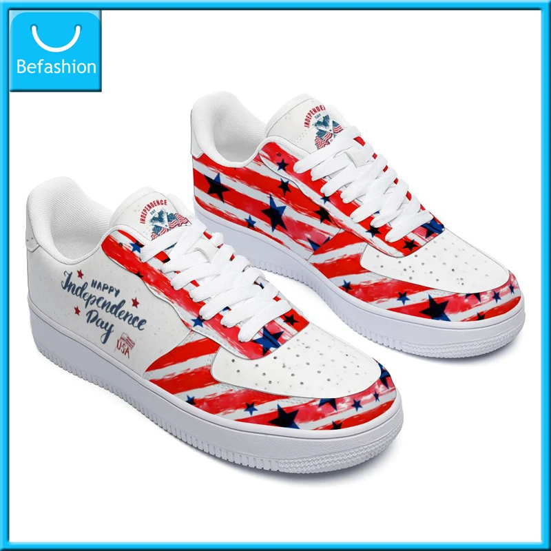 

Dropshipping Print On Demand Air Force Custom Sneaker Custom Shoes Happy USA Independence Day Custom Printing Free Shipping