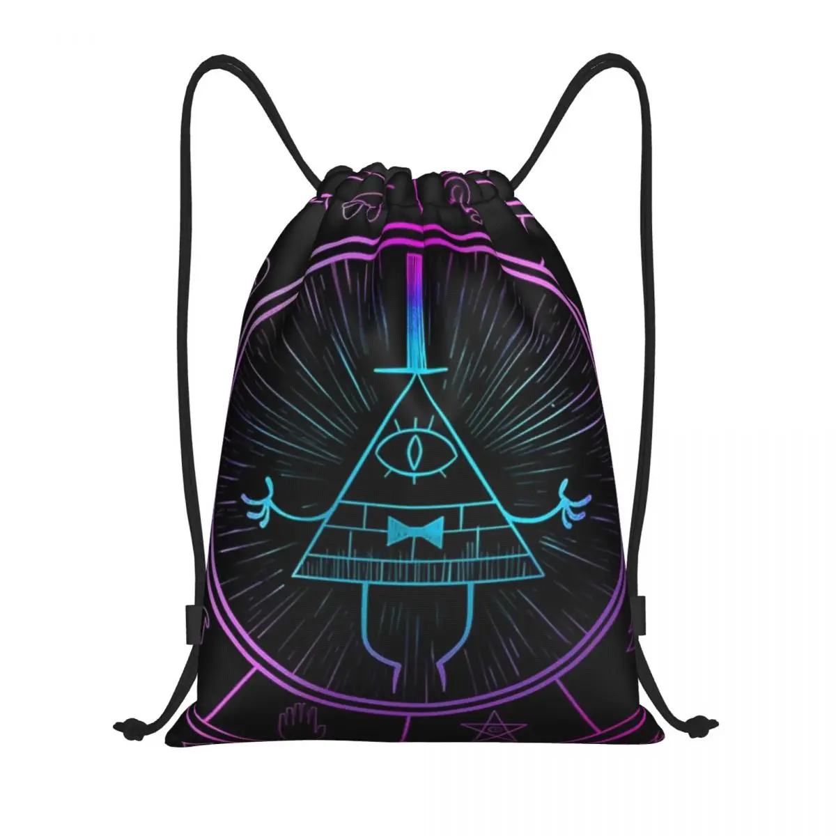 Custom Cute-Gravity-Falling Drawstring Pocket Backpack New Travel Fitness Sports Large Capacity Waterproof Backpack