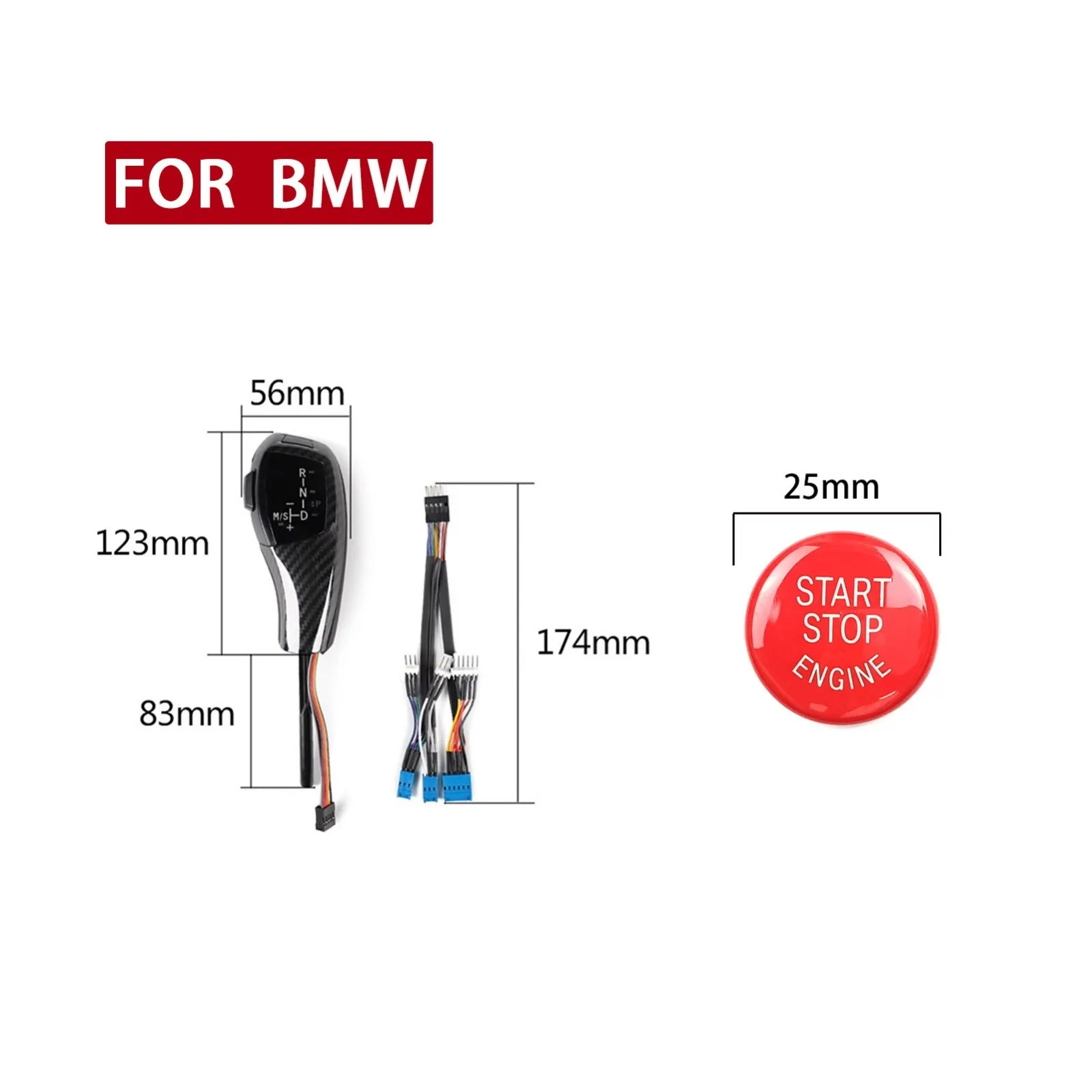 For BMW 3 5 series E46/E60/E61  Black Carbon Fiber Pre-facelift LHD LED Gear Shift Knob image 3