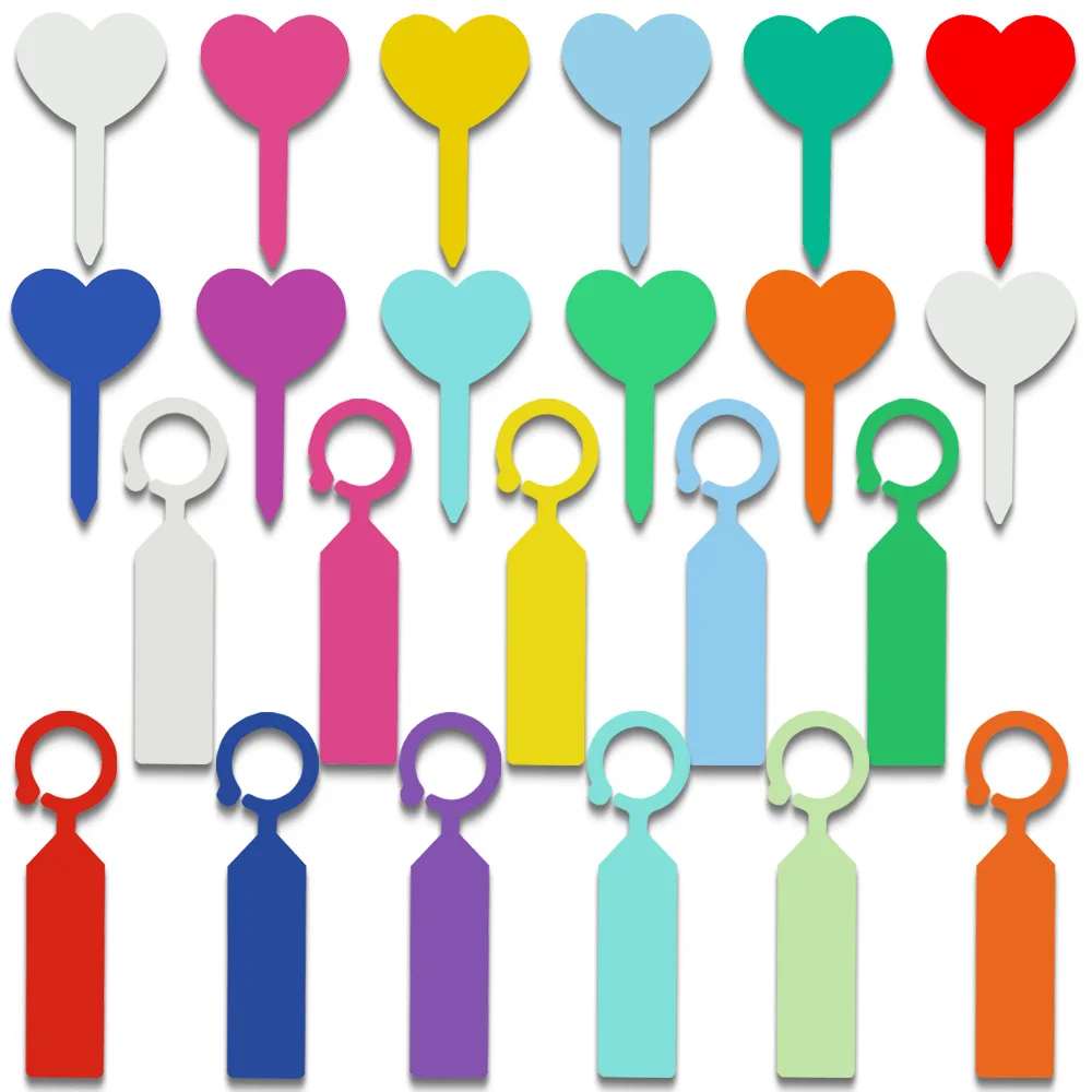 

30-50PCS Garden Hanging Ring Colorful Labels Plastic Plant Tree Hook Markers Heart Waterproof Tags Flower Nursery Potted Stakes