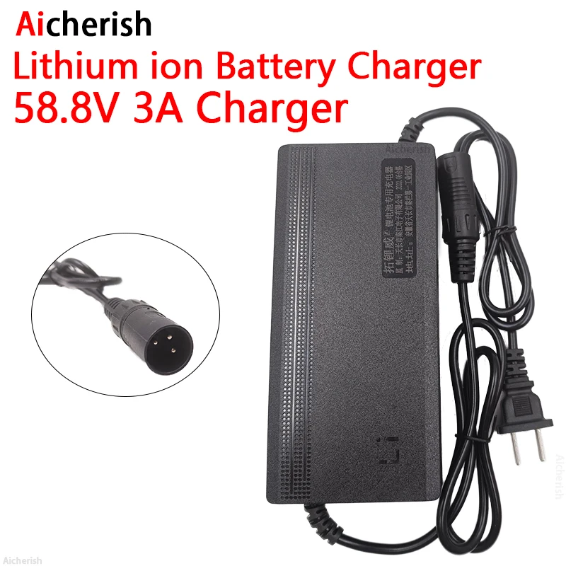 58.8V 3A Charger For 14S 48V 52V lithium Battery Pack For 58.8V3A Li-ion Battery Charger High quality Strong With Cooling Fan