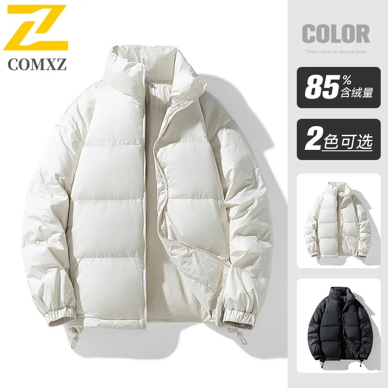 COMXZ Cotton Padded Jacket Handsome Solid Color Lightweight Snowy Winter Jacket Street Glamorous Padding Coat Men's Clothing