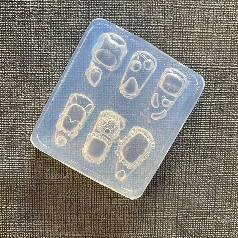 HOT 3D Cartoon Nail Art Mold Decoraties Konijn Beer Ontwerp Diy Siliconen Mode Manicure Mold Decor Accessoires