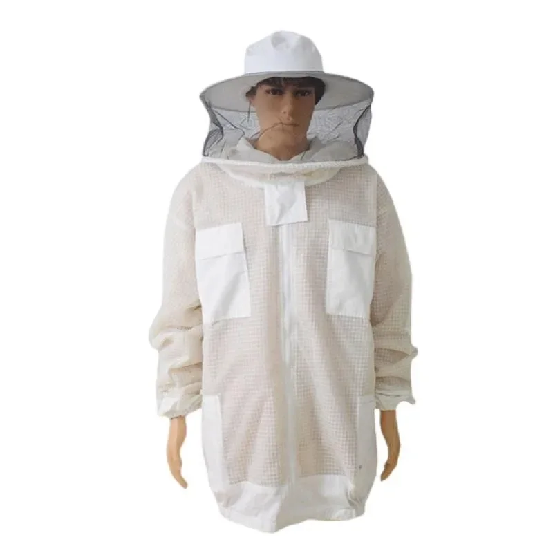 Beekeeping Protective Clothing Three-Layer Mesh Half-Body Bee Space Suit Top Beekeeping Two-Piece Clothing Round Hat Bee Suit