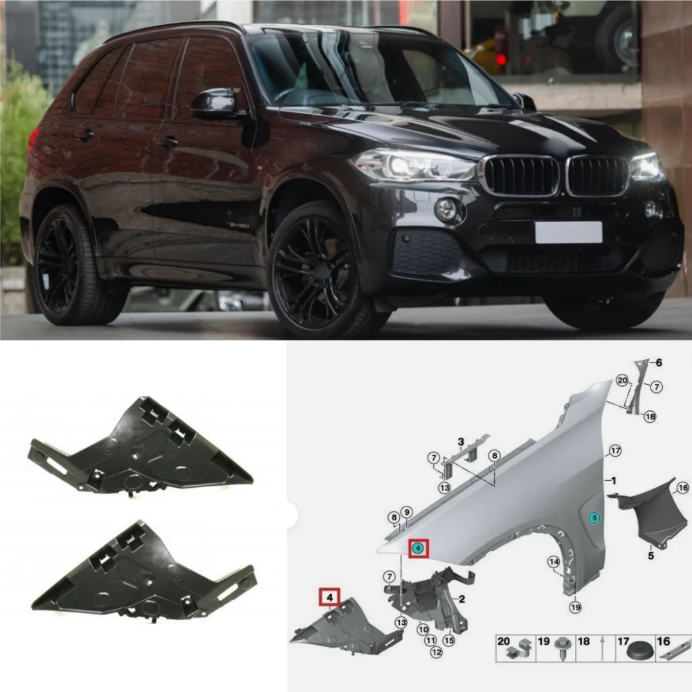 

Кронштейн крыла переднего бампера X-T для BMW X5 F15 51657337092 51657337093