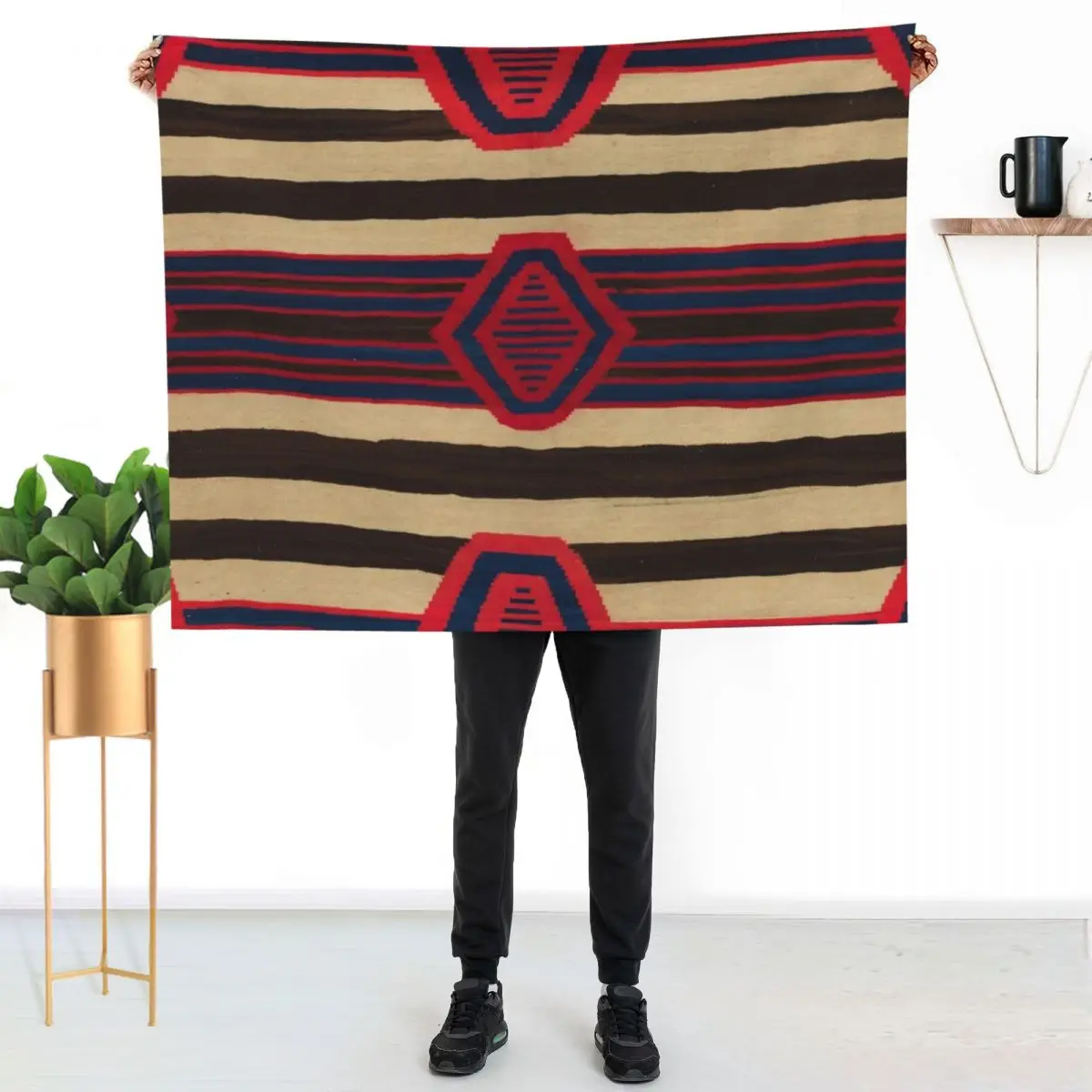 Indigenous Designs I Chief's blanket Navajo Weavings Throw Blanket valentine gift ideas wednesday Hair Furrys Blankets