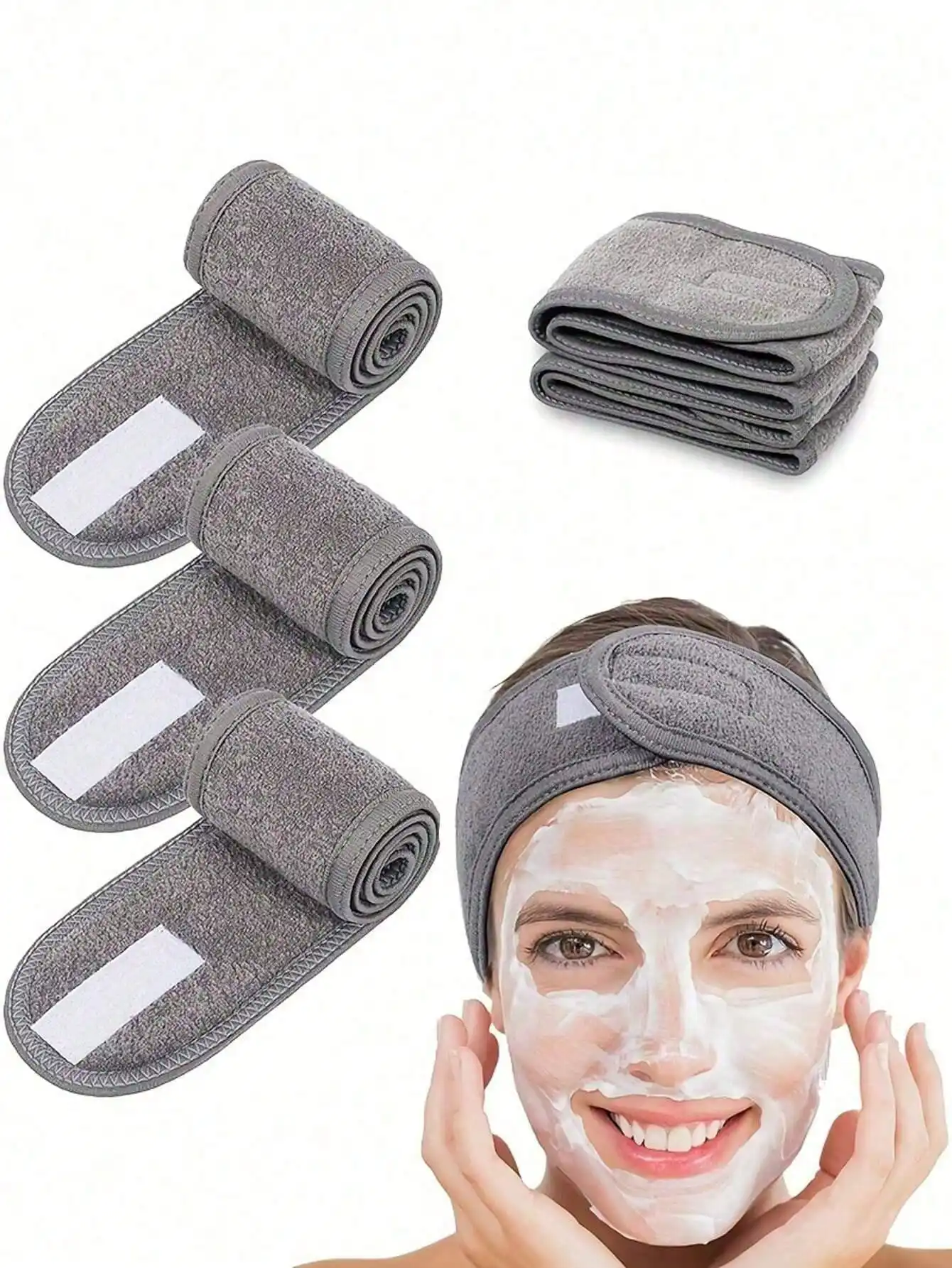 

1pc Adjustable Non-Slip Solid Color Headband, Suitable For SPA, Facial Care, Makeup, Yoga, SPA, Bathing, Shower, Makeup, Women's Hair Accessories - Sponge High Crown Twist Headband, Wristband Towel, Velvet Cloud Headband