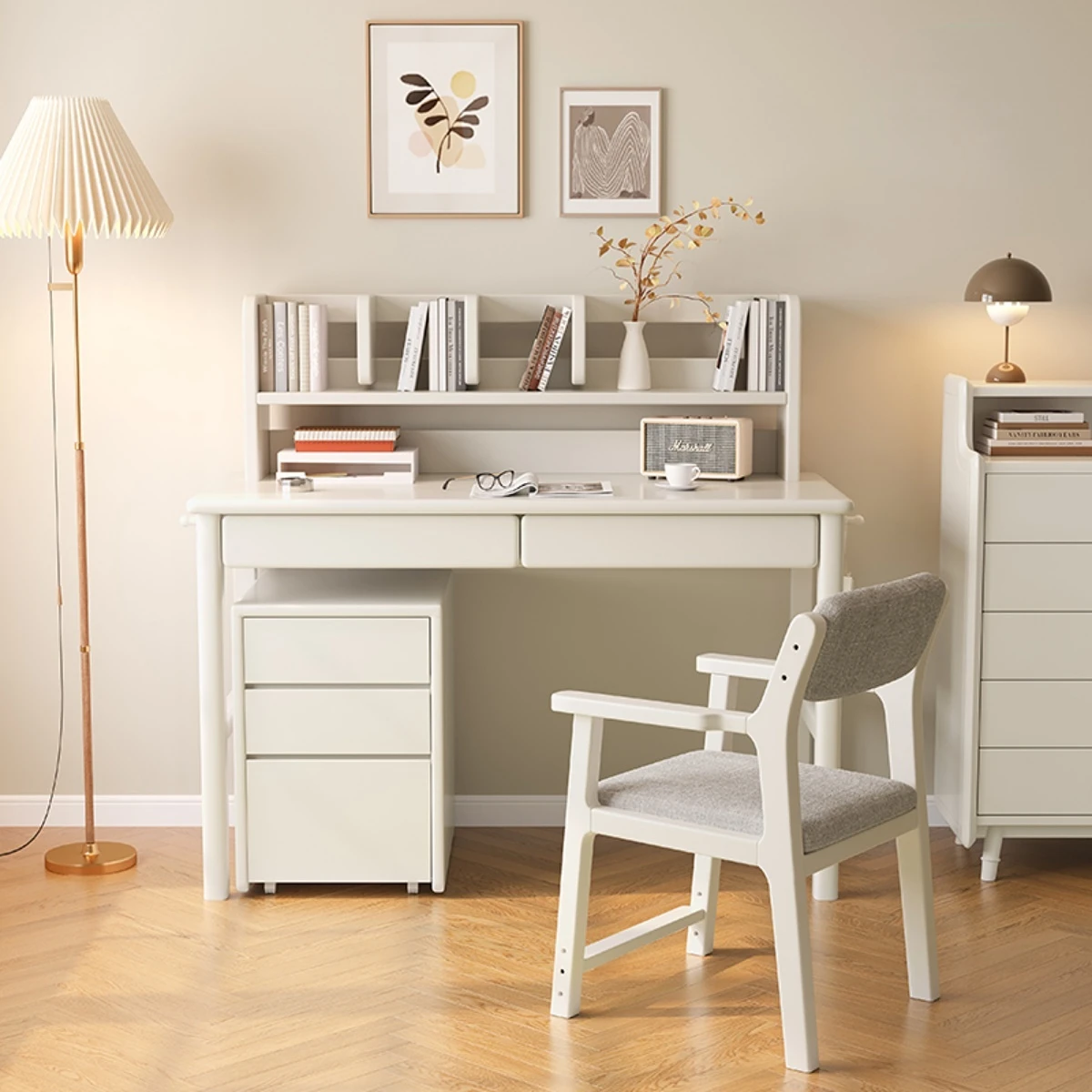 

Desk, bookshelf, integrated household desktop computer desk, modern and simple bedroom, student desk, chair, combined desk