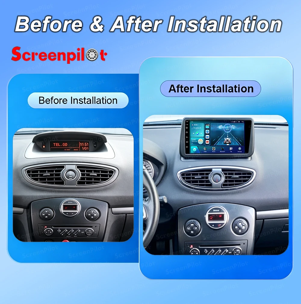 Android 16 For Renault Clio 3  CLIO 3 2005-2014 Car Radio Stereo Head Unit Multimedia Video Player GPS Navigation 2K QLED 9 inch