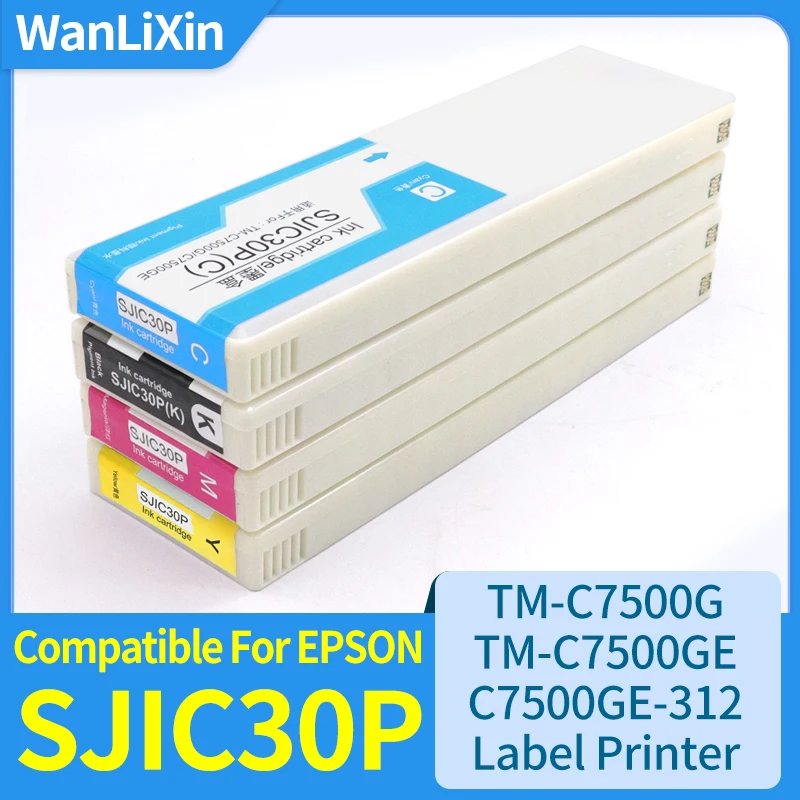 

1 шт. ~ 4 шт. SJIC30P, совместимый с Epson TM-C7500G TM-C7500GE TM-C7500GE-312, картридж для принтера этикеток SJIC30P с пигментными чернилами