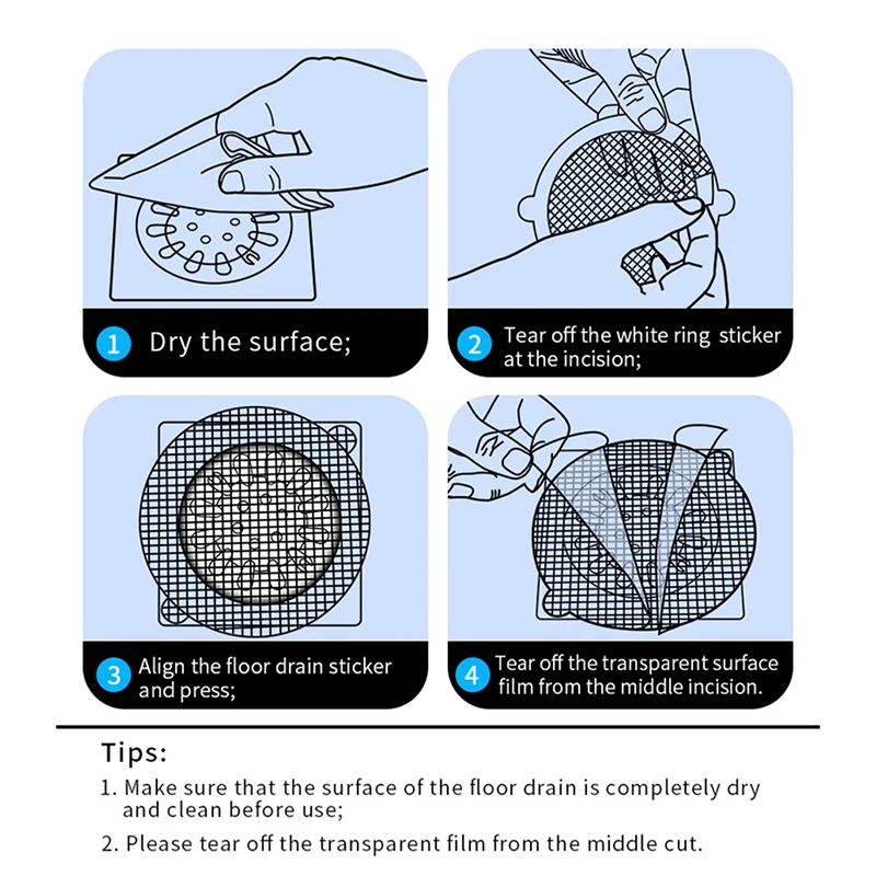 10PCS Disposable Shower Drains Hair Catcher Mesh Sticker Bathroom Bathing Shower